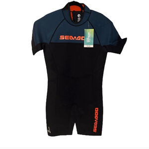 Sea-Doo 3 mm Neoprene Escape Shorty Wetsuit Black & Teal Blue Size Men 3XL